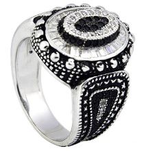 Best-Selling Zircon Handmade 925 Silver Men Rings (S-8637BW)